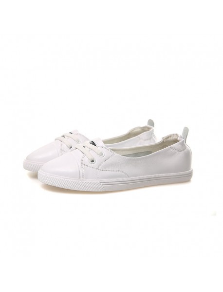 Top Layer Cowhide Casual And Comfortable White Leather Shoes For Women  New Spring And Autumn Season Women's Shoes, One Piece For Distribution