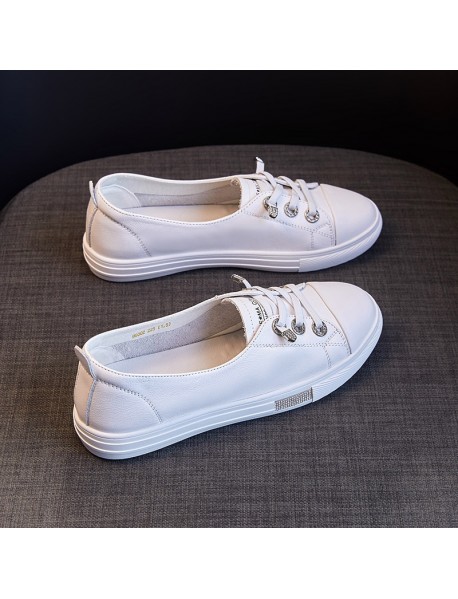 Genuine Leather Small White Shoes Women's Shoes  Summer New Breathable Shoes Thin Board Shoes Versatile Popular Sports White Shoes