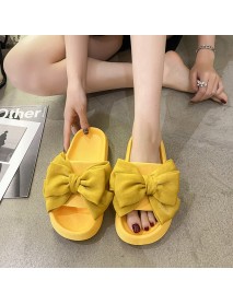 Bowknot Sandals For Women In Summer, Fashionable EVA Slippers For Outdoor Wear, Anti Slip Indoor Slippers, And Foot Feeling Slippers